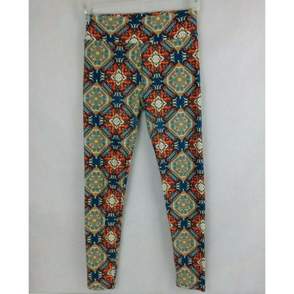 Lularoe One Size Leggings With Beautiful Multi-Color Aztec Design - Picture 2 of 6